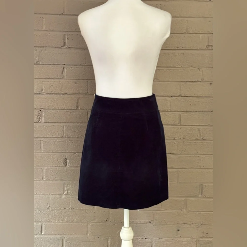 J.Crew navy blue corduroy side zipper skirt 0